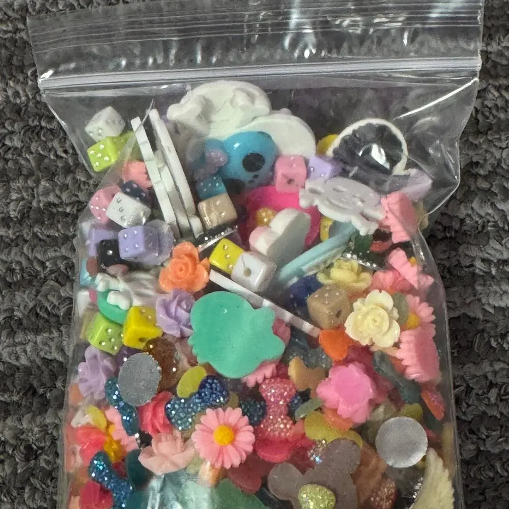 Mixed Resin Charms Lot Kawaii Cabochons Flatback Craft Embellishments Bulk